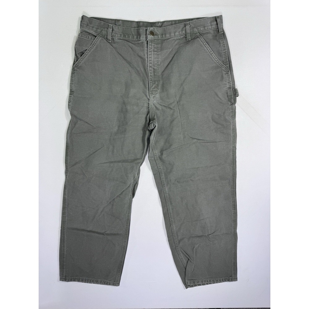 Carhartt B11-MOS Men Moss Green Loose Fit Duck Work Dungaree Pants 40x30 (39x29)